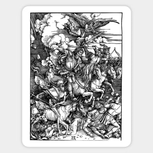 "The Four Horsemen", from "The Apocalypse" - Albrecht Dürer, c.1498 Sticker